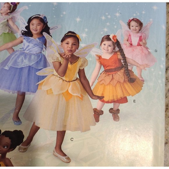 Simplicity Disney Fairy Costume Pattern 0204 Girls' Sizes 4 6 8 Butterfly Wings - Picture 4 of 10